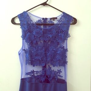 Royal blue mesh jumpsuit